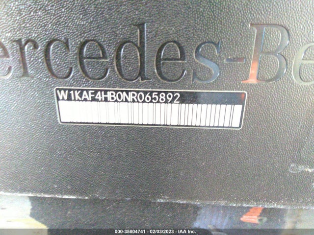 2022 Mercedes-Benz C-Class, VIN: W1KAF4HB0NR065892