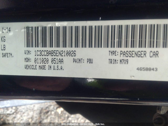 1C3CCBAB5EN210026 Chrysler 200 LX