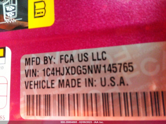 2022 Jeep Wrangler, VIN: 1C4HJXDG5NW145765