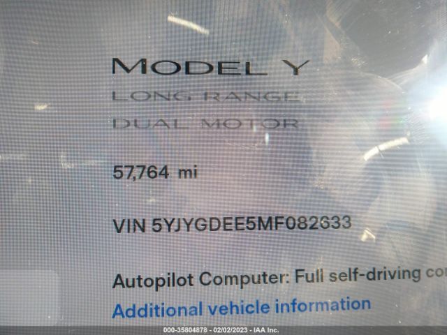 5YJYGDEE5MF082633 Tesla Model Y