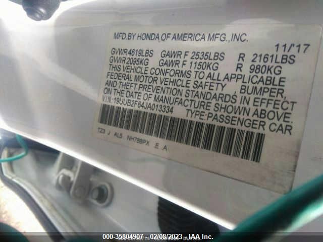 19UUB2F64JA013334 Acura Tlx W/a-spec Pkg