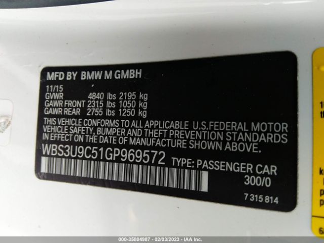 WBS3U9C51GP969572 BMW M4