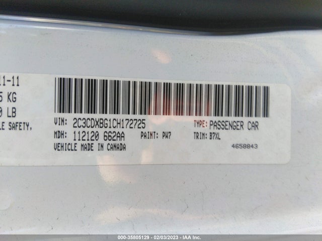 Dodge Charger Se 2012 2C3CDXBG1CH172725 Image 9