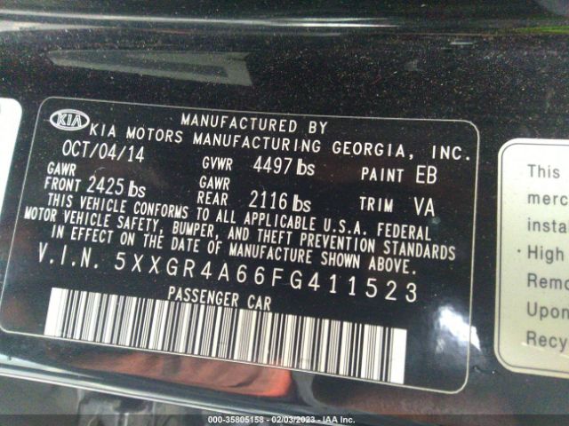 5XXGR4A66FG411523 KIA Optima Sx Turbo