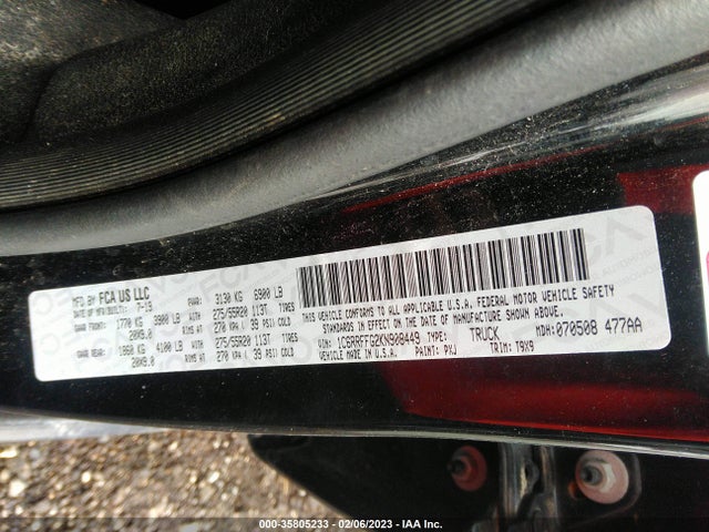 2019 Ram 1500, VIN: 1C6RRFFG2KN908449
