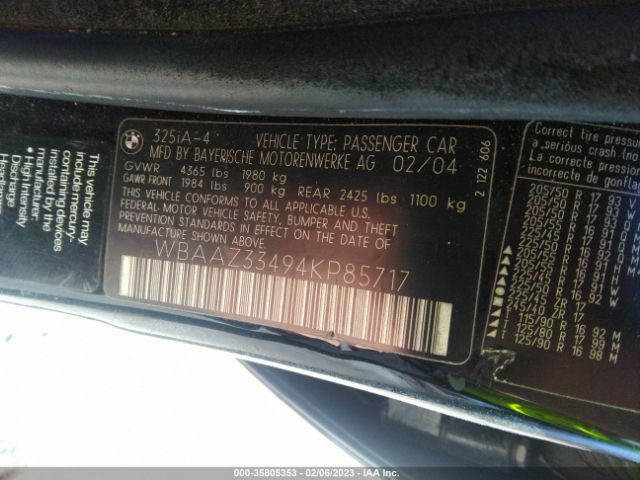 WBAAZ33494KP85717 BMW 3 Series 325i