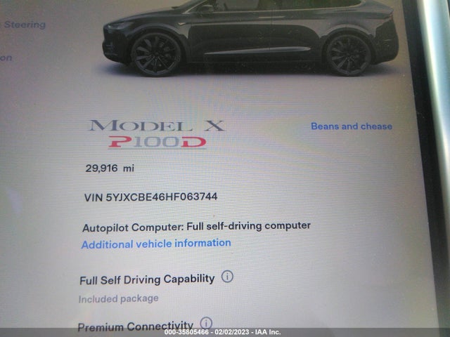 2017 Tesla Model X, VIN: 5YJXCBE46HF063744