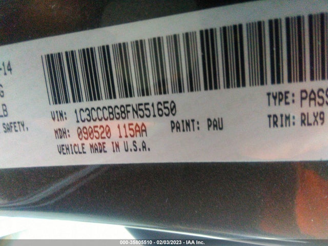 2015 CHRYSLER 200 S VIN: 1C3CCCBG8FN551650