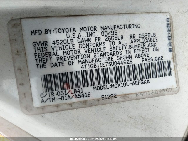 Toyota Avalon Xls 1995 4T1GB11E7SU044626 Image 9