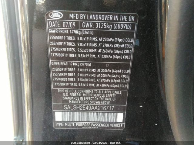 SALSH2E49AA216717 Land Rover RANGE ROVER SPORT