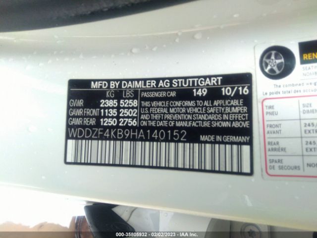 WDDZF4KB9HA140152 Mercedes-Benz E-class E 300