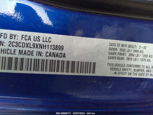 2C3CDXL9XNH113899 Dodge Charger Srt Hellcat Widebody