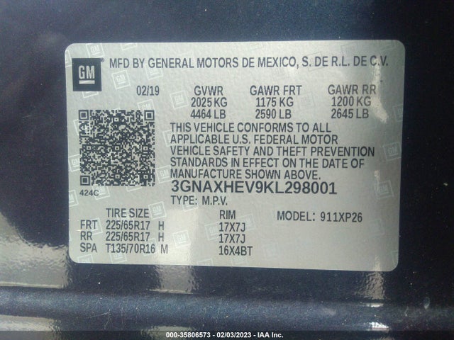 Chevrolet EQUINOX LS 2019 3GNAXHEV9KL298001 Image 10