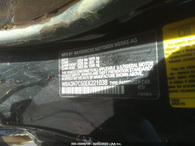 BMW 4 Series 428i 2014 WBA3N7C50EK221038 Image 9