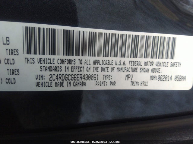 Dodge Grand Caravan Sxt 2014 2C4RDGCG6ER430061 Image 9