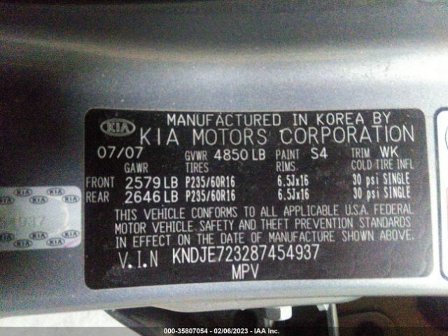 KNDJE723287454937 KIA Sportage Lx