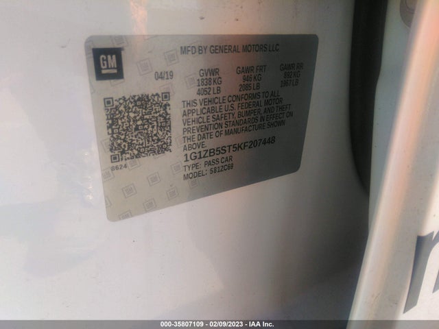 Chevrolet MALIBU LS 2019 1G1ZB5ST5KF207448 Image 10