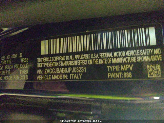 ZACCJBAB8JPJ03231 Jeep Renegade Sport