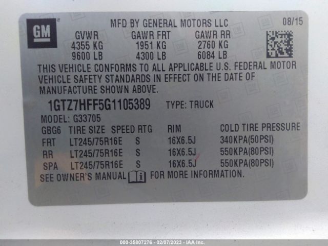 1GTZ7HFF5G1105389 GMC SAVANA CARGO VAN