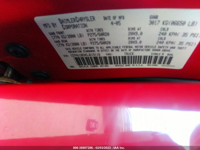 Dodge Ram 1500 Slt 2005 1D7HU18DX5J619118 Image 10