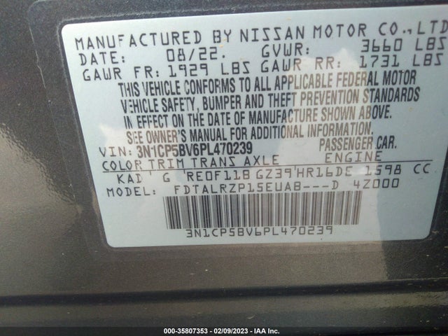 2023 Nissan Kicks, VIN: 3N1CP5BV6PL470239