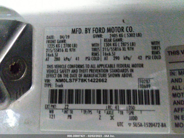 Ford Transit Connect Van Xlt 2019 NM0LS7F78K1422662 Image 10