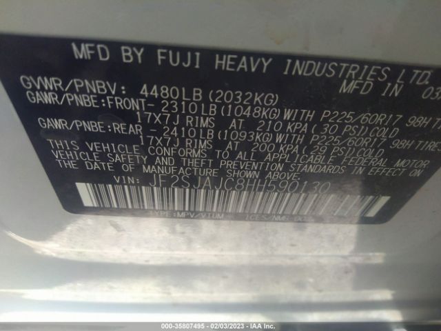 JF2SJAJC8HH590130 Subaru Forester Limited