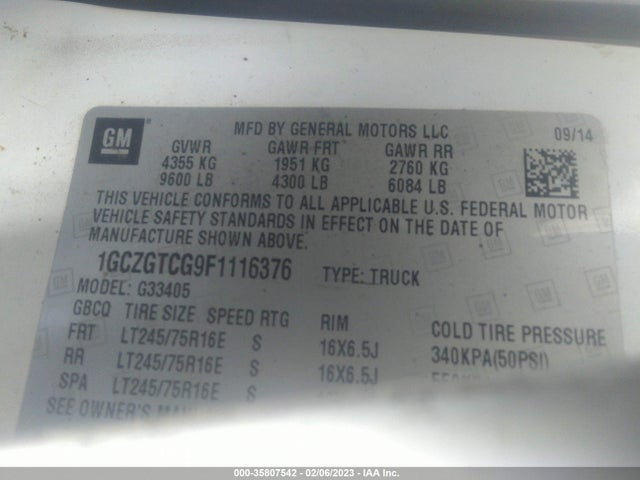 Chevrolet EXPRESS CARGO VAN 2015 1GCZGTCG9F1116376 Image 10