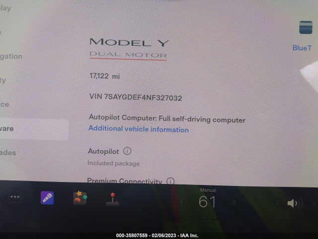 Tesla Model Y Performance 2022 7SAYGDEF4NF327032 Image 7