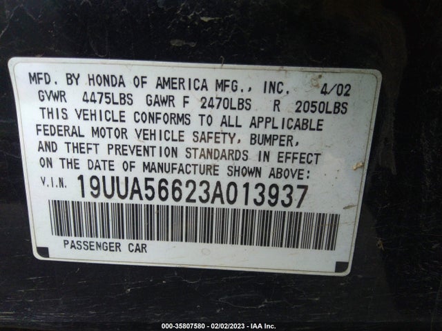 Acura TL 2003 19UUA56623A013937 Image 10