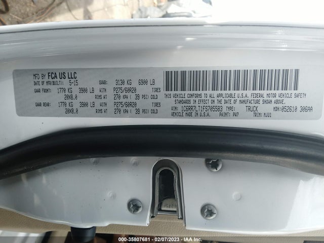 2015 RAM 1500 BIG HORN VIN: 1C6RR7LT1FS705583