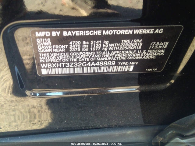 2016 BMW X1, VIN: WBXHT3Z32G4A48889