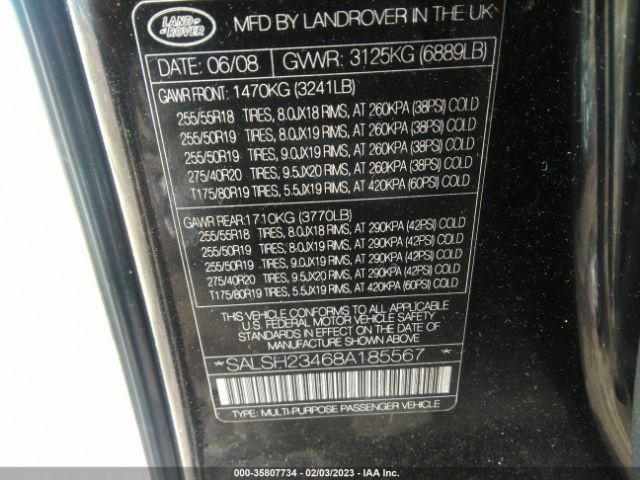 SALSH23468A185567 Land Rover Range Rover Sport Sc