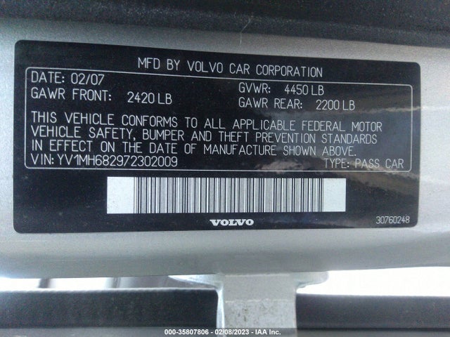 YV1MH682972302009 Volvo S40 2.5l Turbo