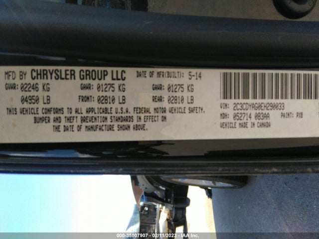 Dodge Challenger Sxt 2014 2C3CDYAG0EH290033 Image 9