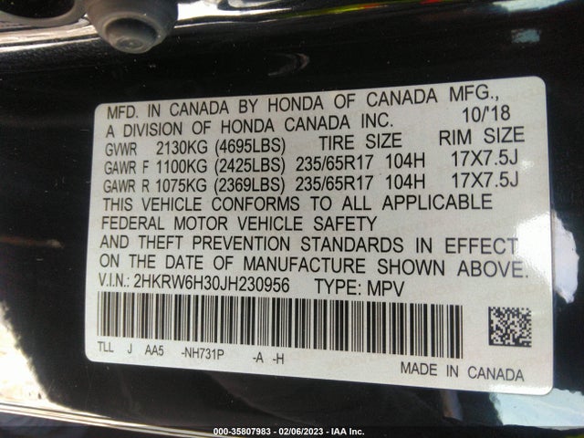 Honda CR-V LX 2018 2HKRW6H30JH230956 Image 9