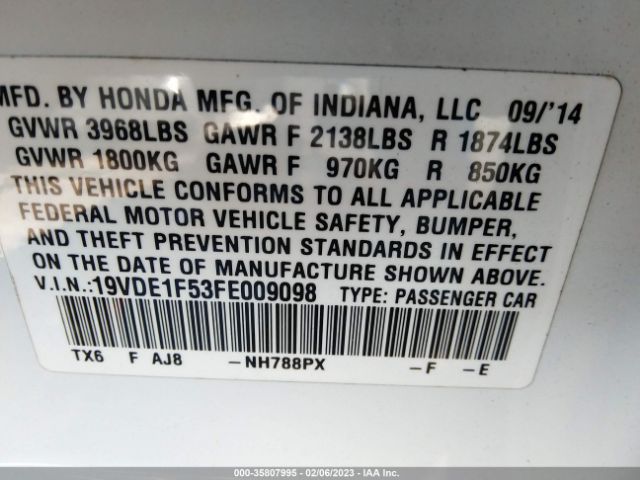 19VDE1F53FE009098 Acura Ilx Premium Pkg
