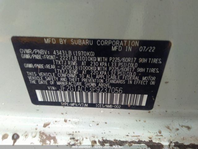 JF2GTACC3P9237056 Subaru Crosstrek Premium
