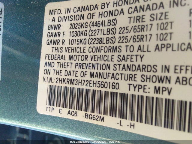 Honda Cr-v Ex-l 2014 2HKRM3H72EH560160 Image 9