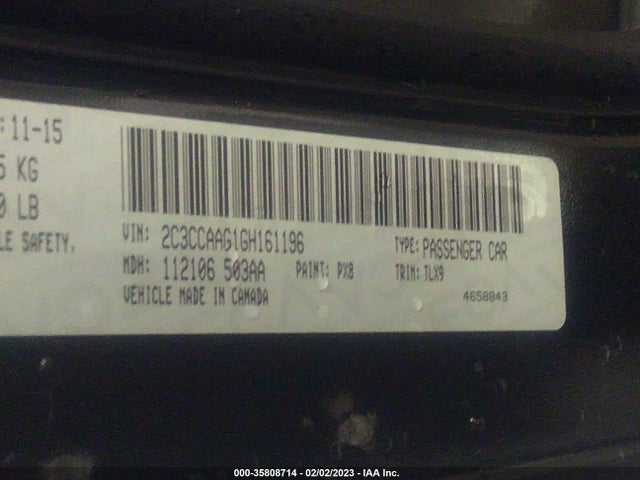 2C3CCAAG1GH161196 Chrysler 300 Limited