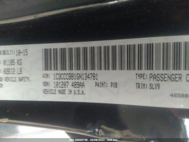 1C3CCCBB1GN134781 Chrysler 200 S