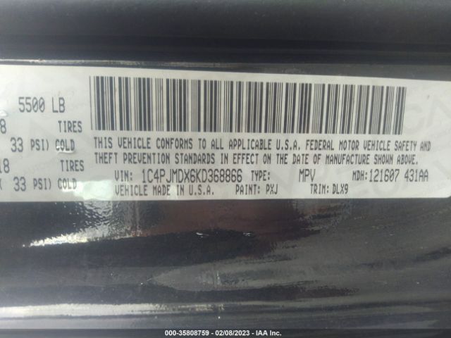 1C4PJMDX6KD368866 Jeep Cherokee Limited