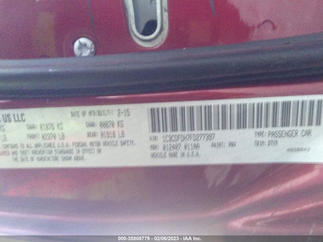 Dodge Dart Aero 2015 1C3CDFDH7FD277397 Image 10