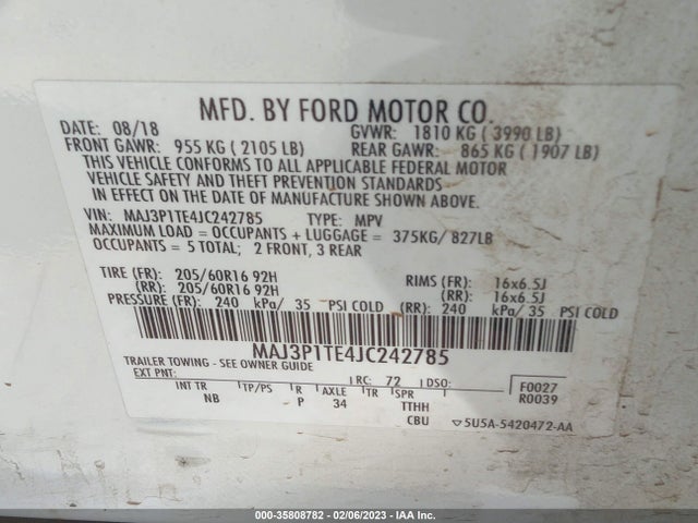Ford Ecosport Se 2018 MAJ3P1TE4JC242785 Image 9