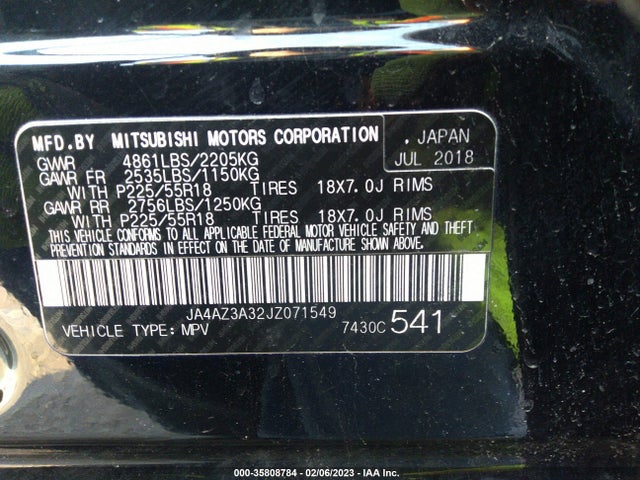 JA4AZ3A32JZ071549 Mitsubishi Outlander Es/se/sel/le