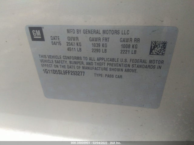 Chevrolet MALIBU LT 2015 1G11D5SL9FF293277 Image 9