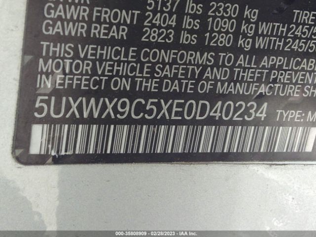 5UXWX9C5XE0D40234 BMW X3 Xdrive28i