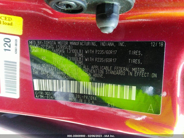 Toyota Sienna Xle Auto Access 2019 5TDYZ3DC6KS993213 Image 9