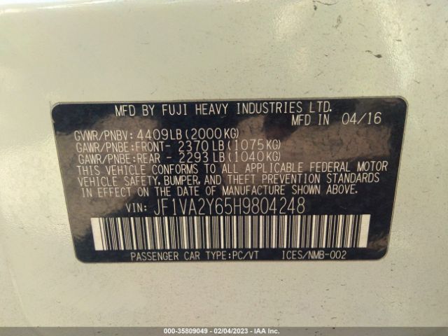 JF1VA2Y65H9804248 Subaru Wrx Sti Limited