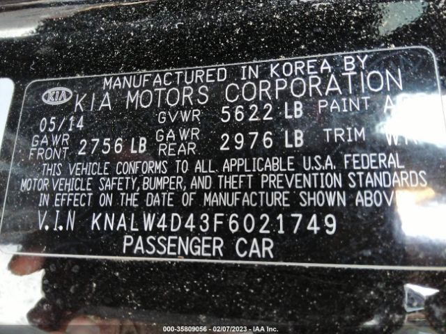 KNALW4D43F6021749 KIA K900 Luxury